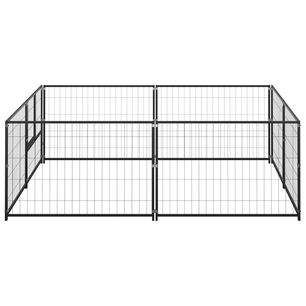 vidaXL Dog Kennel Black 43.1 ft² Steel | Spacious Outdoor Play Area