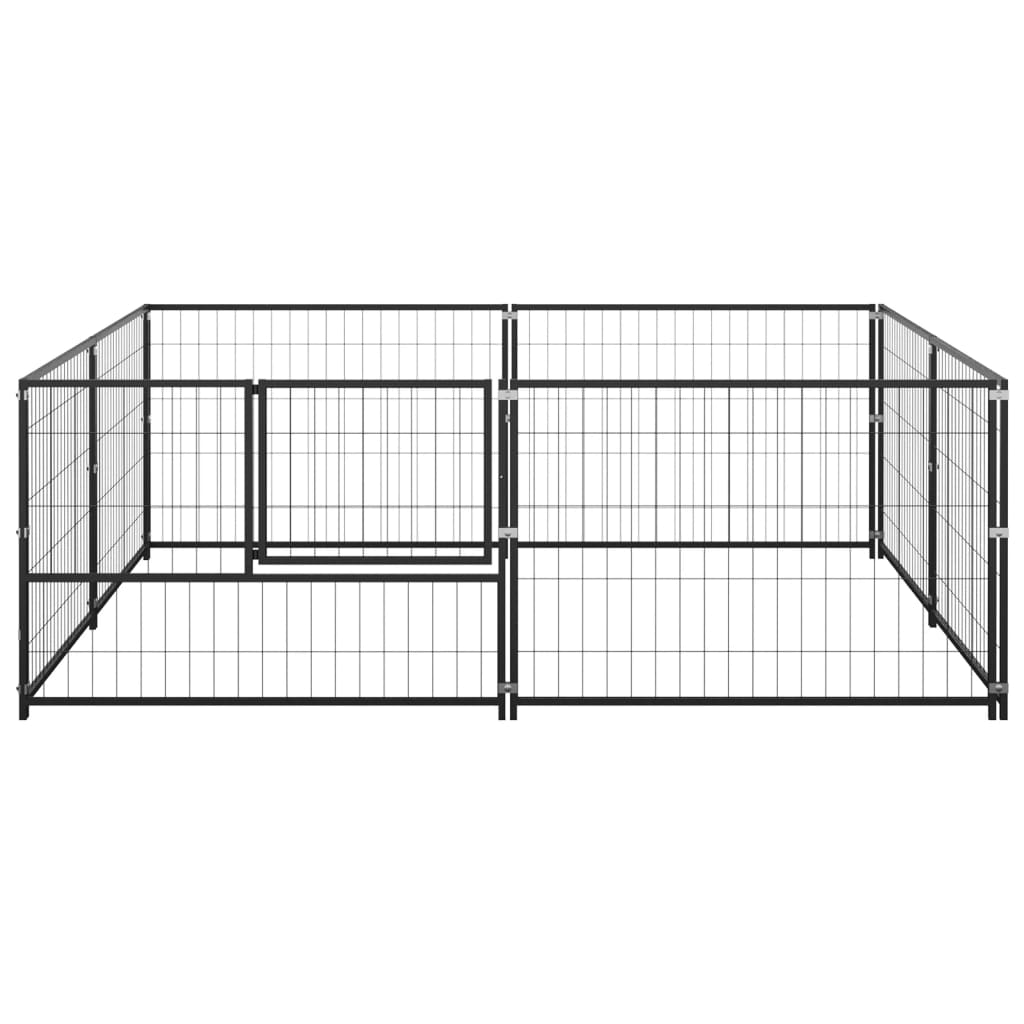 vidaXL Dog Kennel Black 43.1 ft² Steel | Spacious Outdoor Play Area