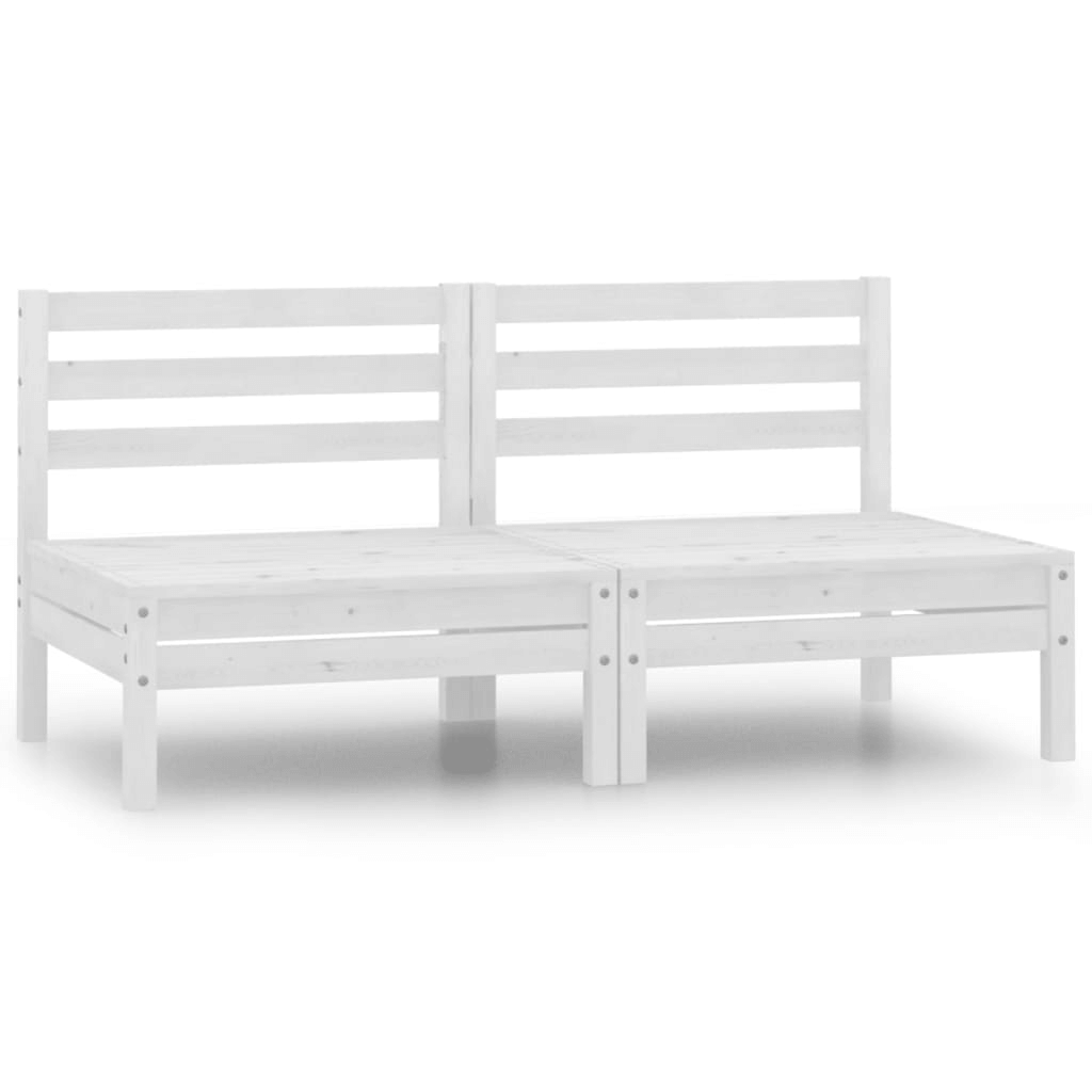 vidaXL Patio 2-Seater Sofa White Solid Pinewood - Relax in Style