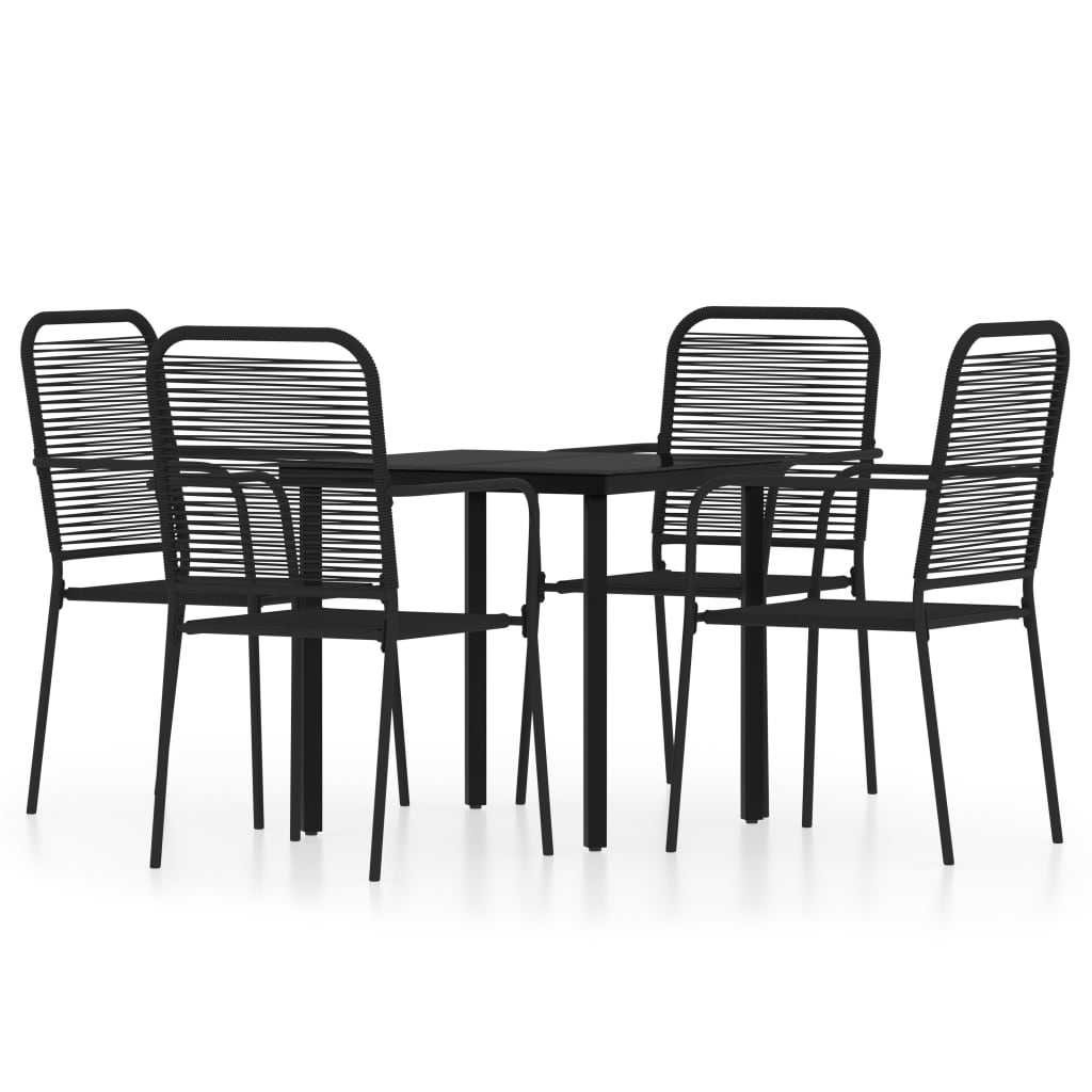 vidaXL 5 Piece Patio Dining Set Black - Elegant Design for Your Outdoor Space