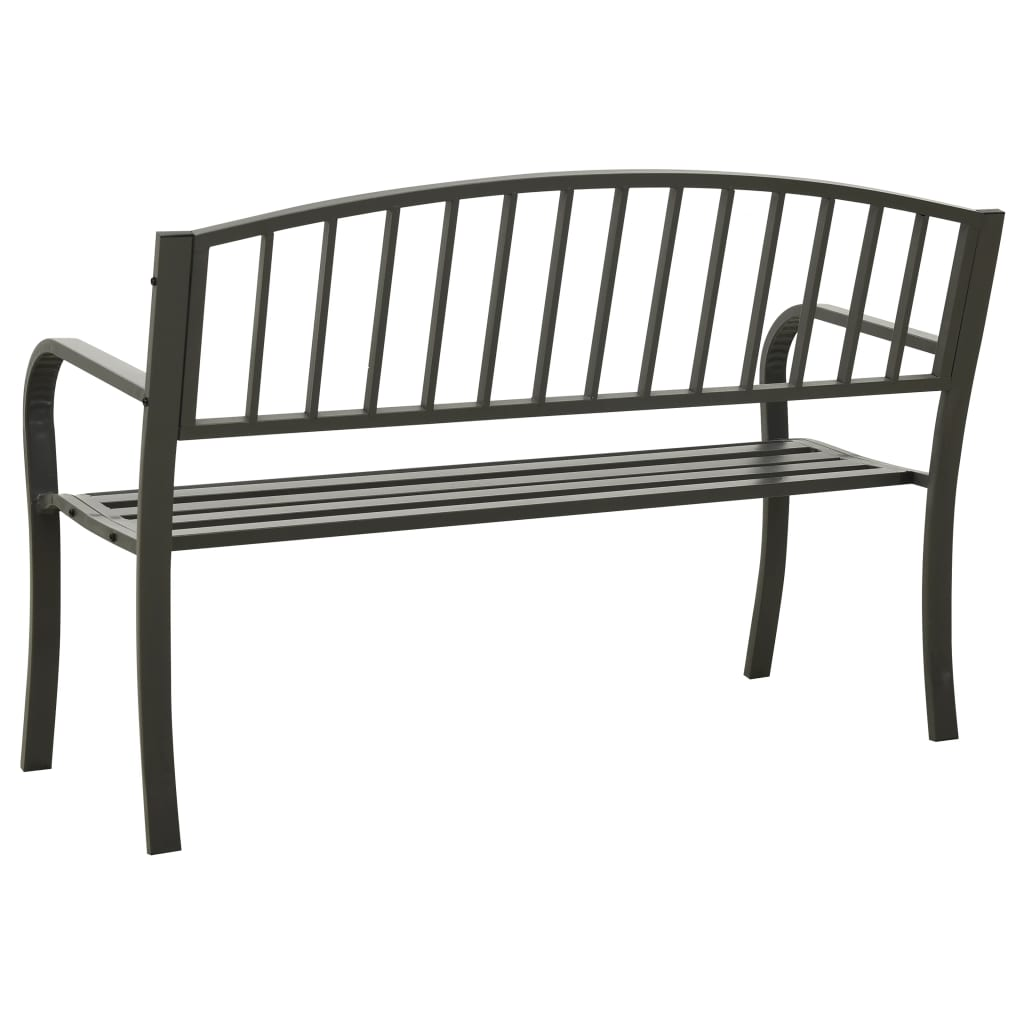 vidaXL Patio Bench 49.2" Steel Gray - Weather-Resistant and Durable