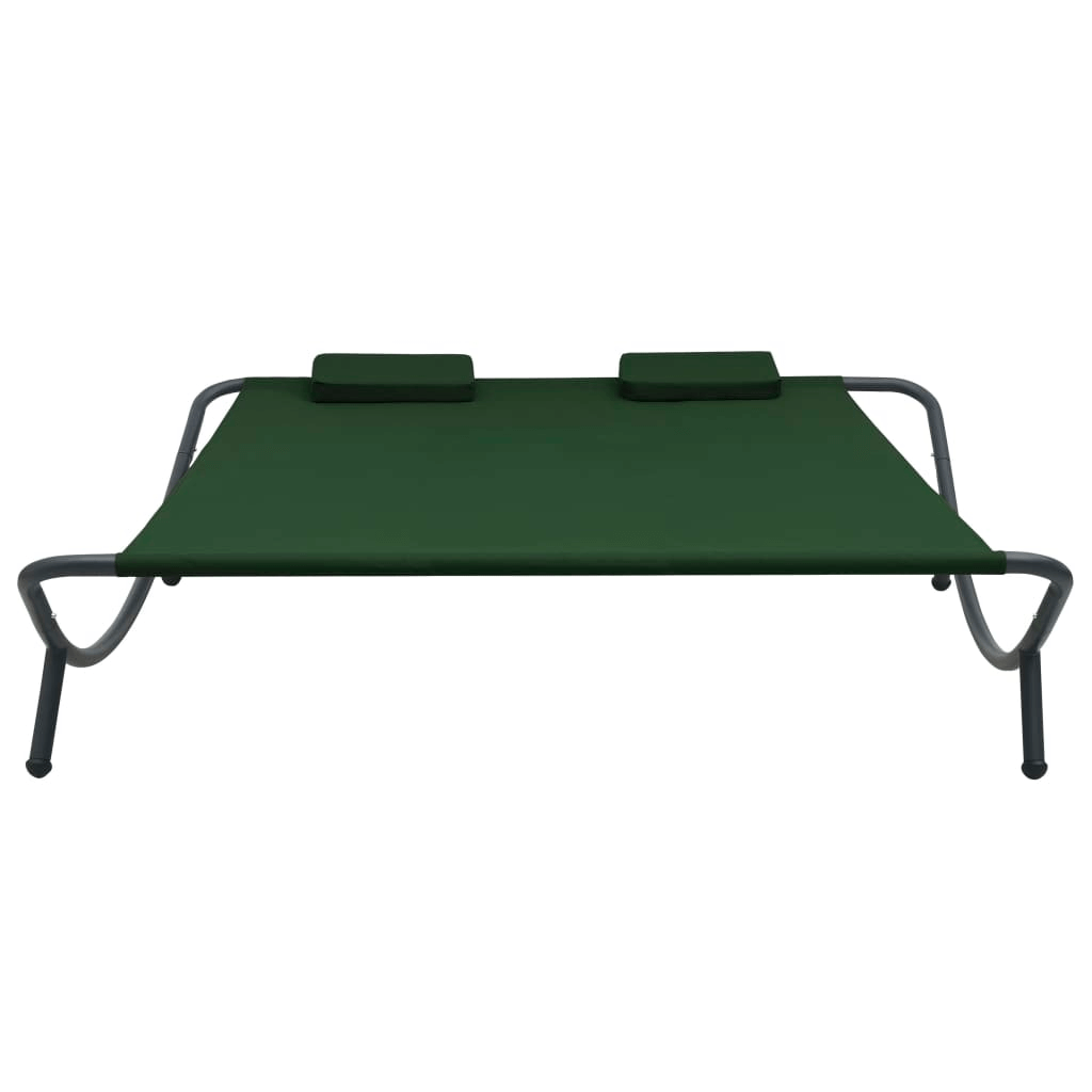 vidaXL Patio Lounge Bed Fabric Green - Outdoor Furniture for Relaxation