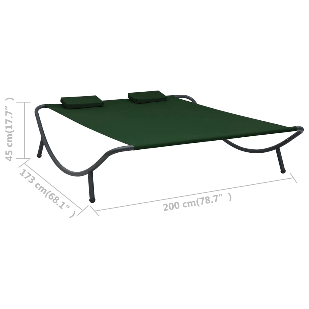 vidaXL Patio Lounge Bed Fabric Green - Outdoor Furniture for Relaxation