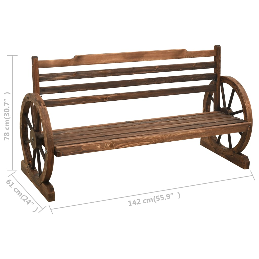 vidaXL Patio Bench 55.9" Solid Wood Fir - Garden Furniture for Relaxing Outdoors