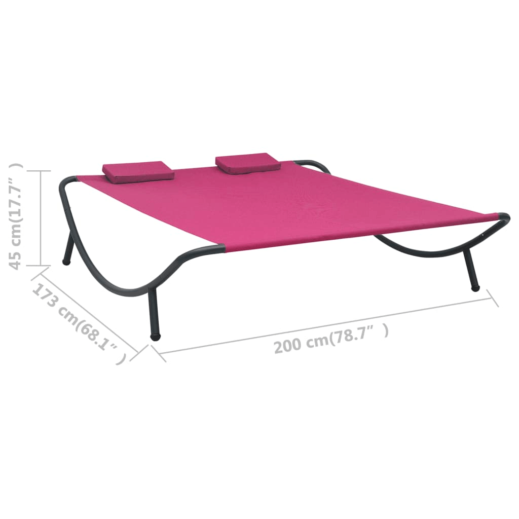 vidaXL Patio Lounge Bed Fabric Pink - Outdoor Relaxation