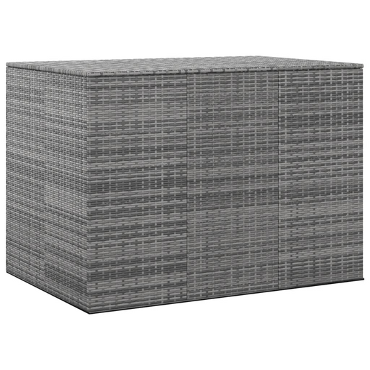 vidaXL Patio Cushion Box PE Rattan Gray - Weather-Resistant Outdoor Storage Chest
