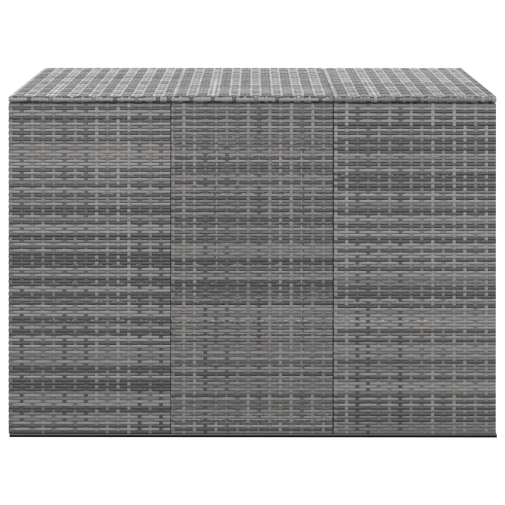 vidaXL Patio Cushion Box PE Rattan Gray - Weather-Resistant Outdoor Storage Chest