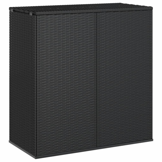 vidaXL Patio Cushion Box PE Rattan Black | Outdoor Storage Box