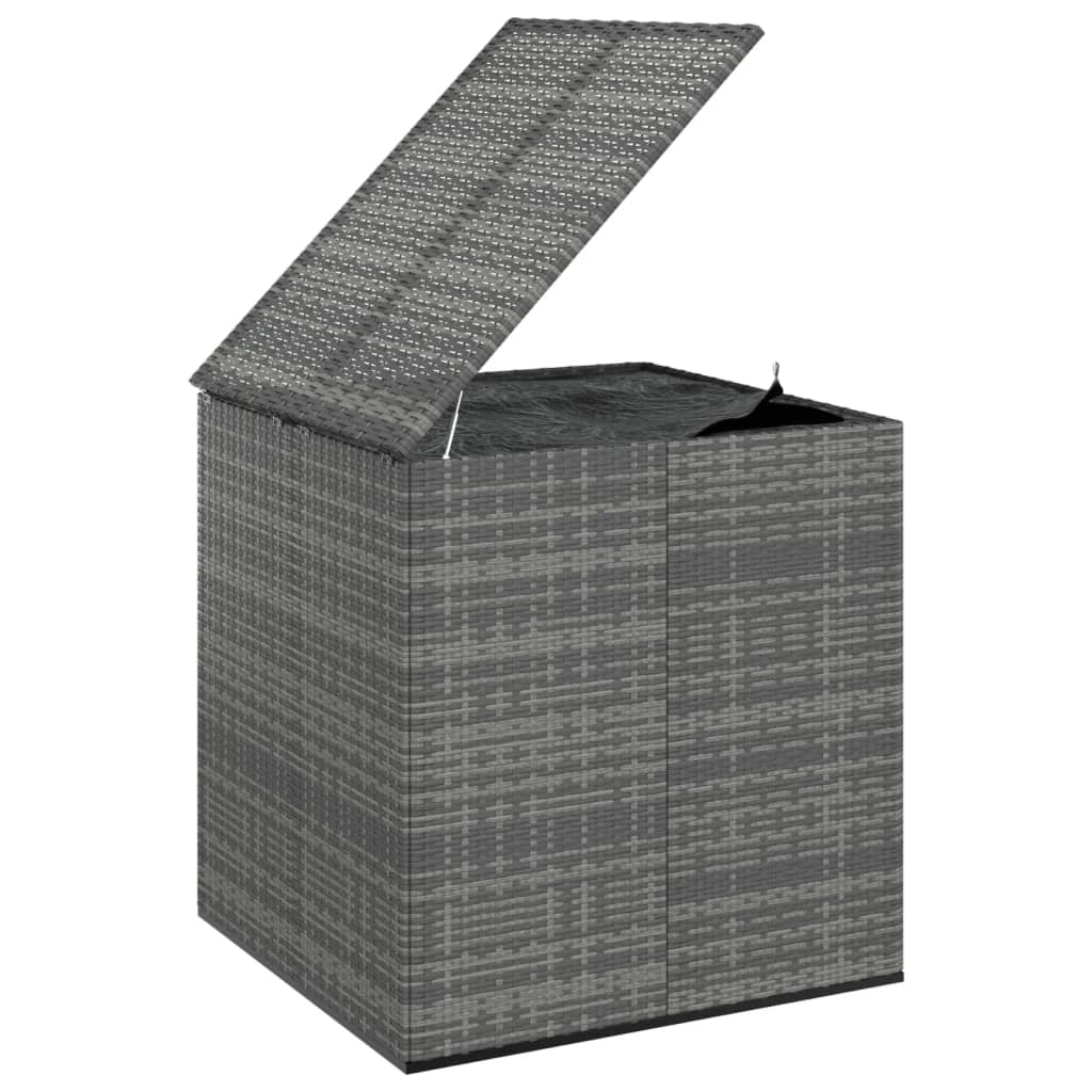 vidaXL Patio Cushion Box PE Rattan Gray - Outdoor Storage Chest