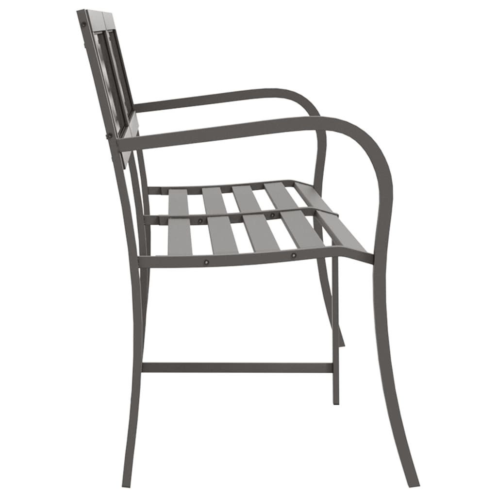 vidaXL Twin Patio Bench 96.9" Gray Steel - Weather-Resistant and Durable