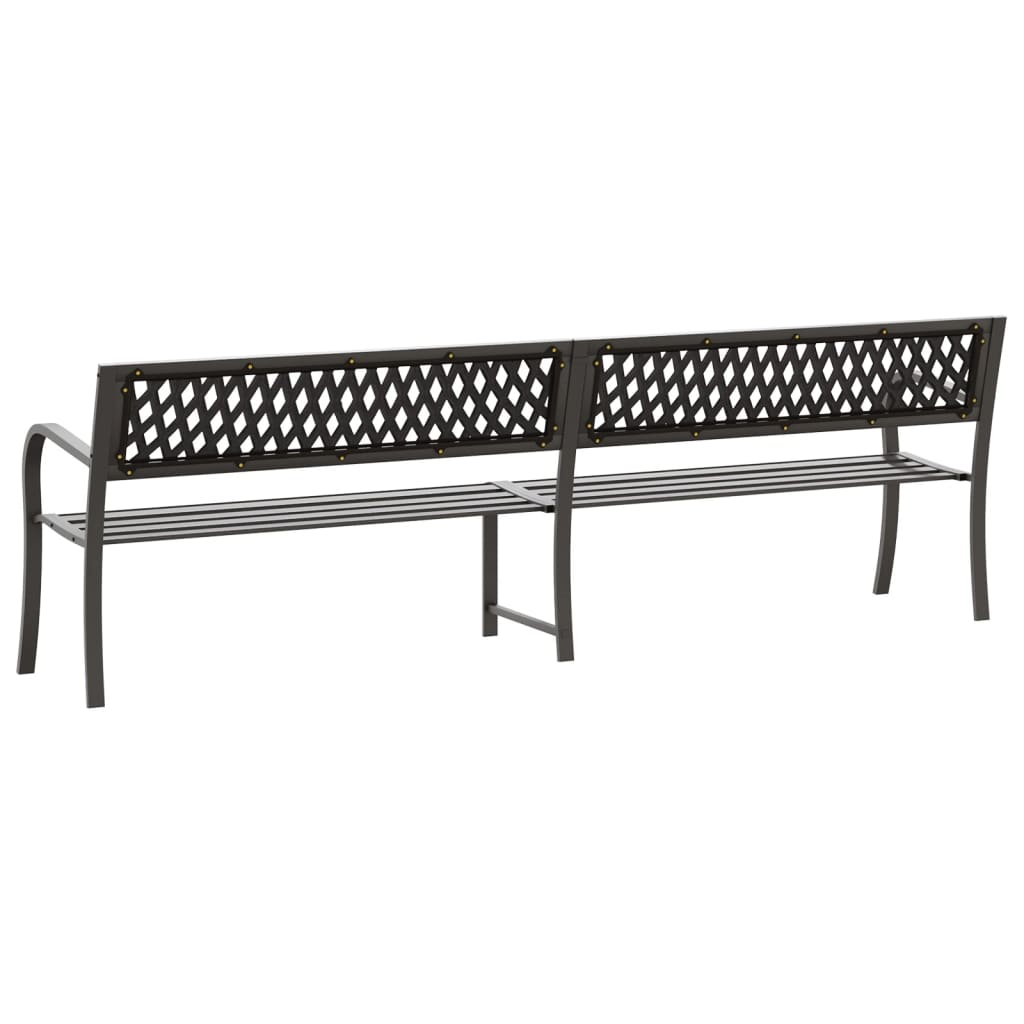 vidaXL Twin Patio Bench 96.9" Gray Steel - Weather-Resistant and Durable