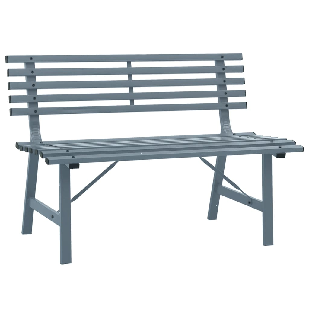 vidaXL Patio Bench 43.3" Steel Gray - Durable and Stylish Outdoor Furniture