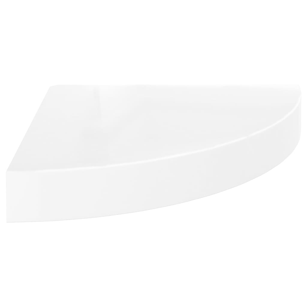 vidaXL Floating Corner Shelves 4 pcs High Gloss White 9.8"x9.8"x1.5" MDF