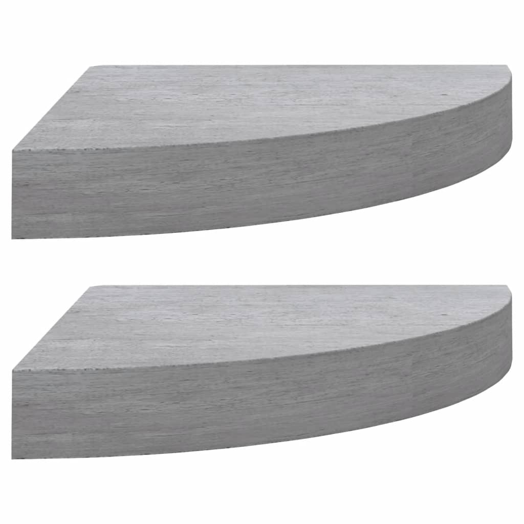 vidaXL Wall Corner Shelves 2 pcs Concrete Gray 13.7"x13.7"x1.4" MDF - Display your Favorites with Style