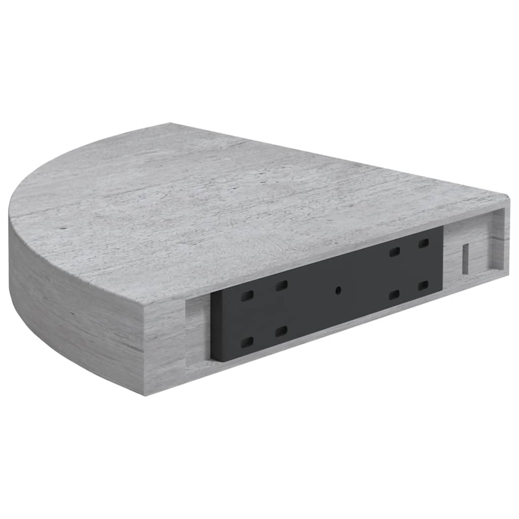 vidaXL Wall Corner Shelves 2 pcs Concrete Gray 13.7"x13.7"x1.4" MDF - Display your Favorites with Style