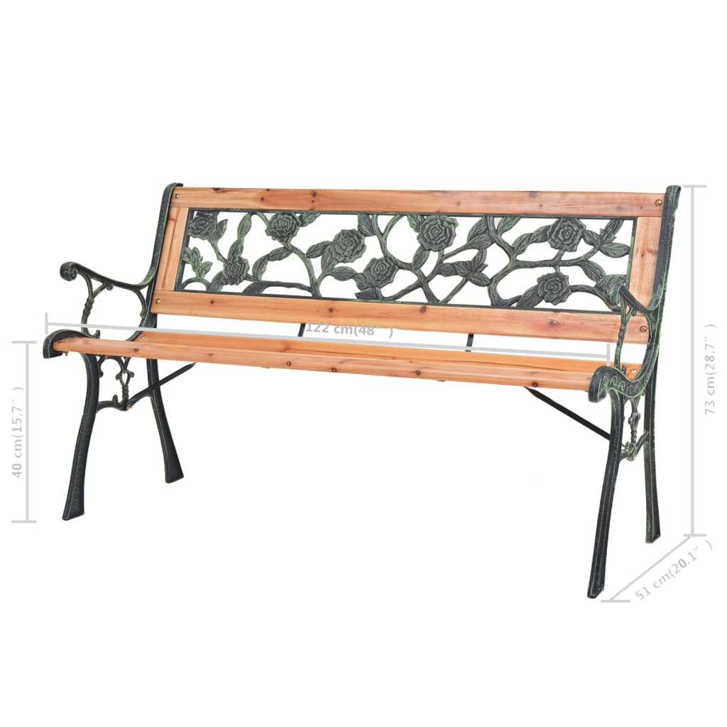 vidaXL Patio Bench 48" Wood - Nostalgic Design, High-Quality Materials