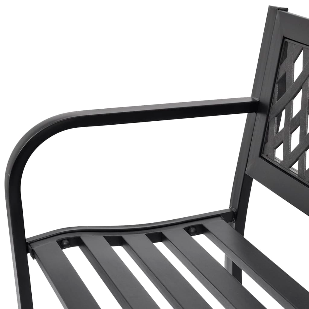 vidaXL Patio Bench 46.5" Steel Black - Weather-Resistant and Durable