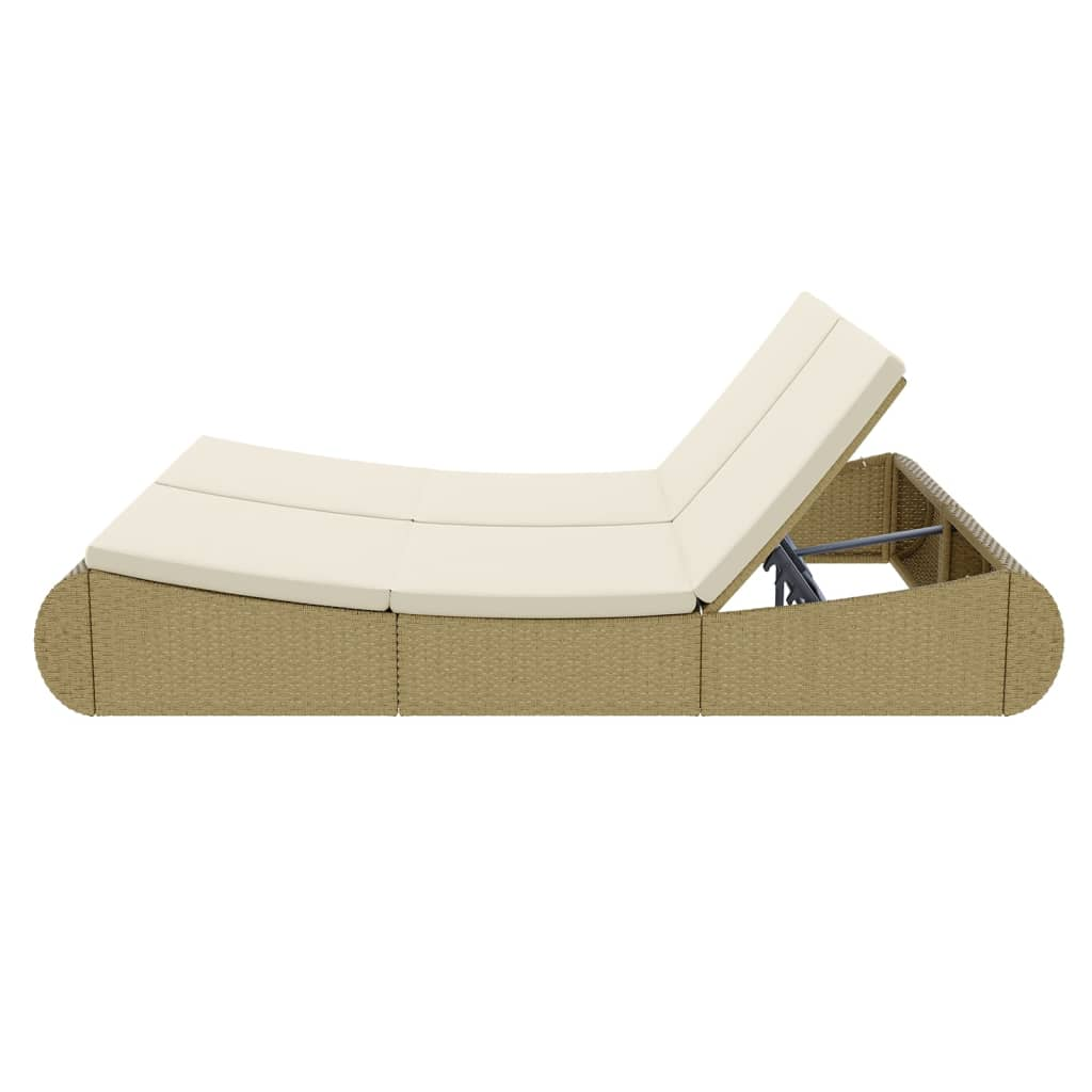 vidaXL Patio Lounge Bed Poly Rattan Beige - Stylish and Comfortable Outdoor Furniture