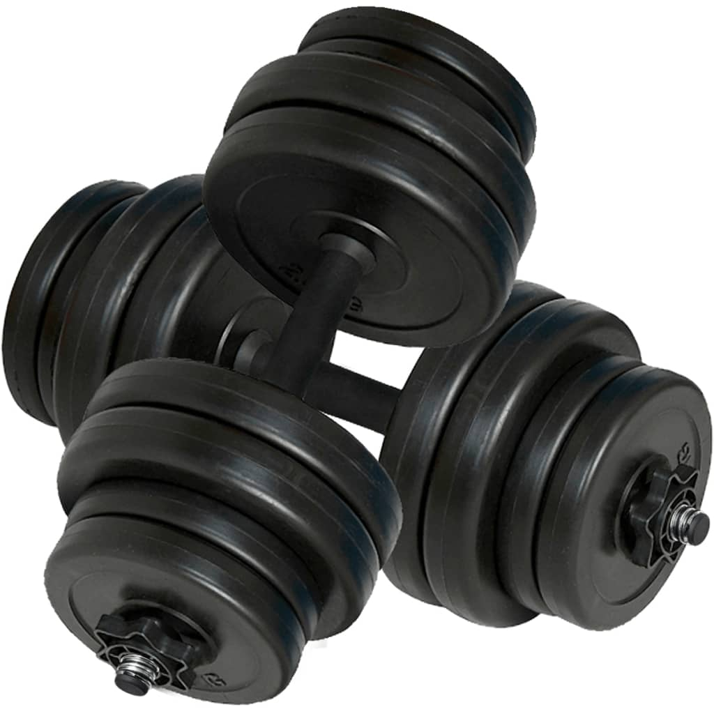 vidaXL Dumbbells 2x33.1 lb - Anti-Slip Handles, Secure Weight Plates