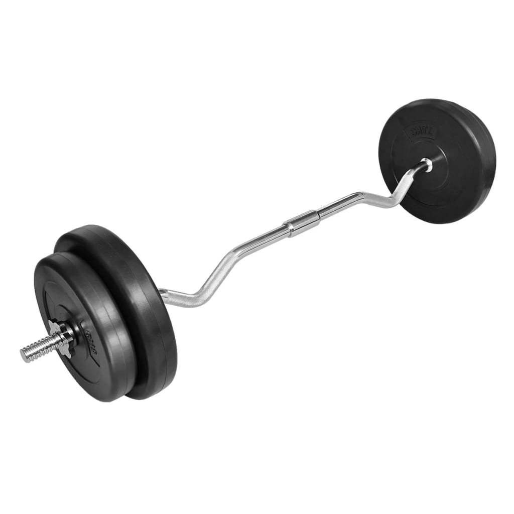vidaXL Curl Bar with Weights 66.1 lb - Home and Personal Training