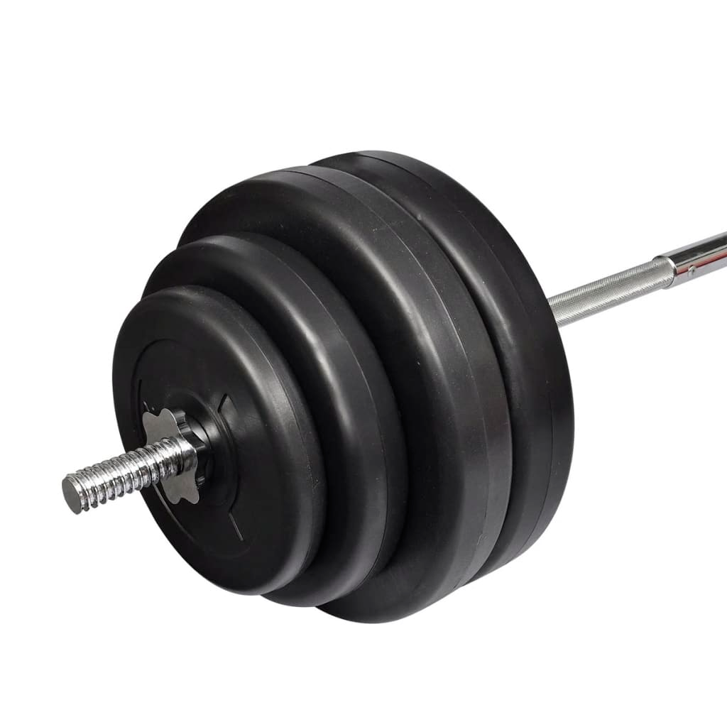 Barbell with Plates Set 132 lb - Durable and Safe for Home or Personal Training Centers
