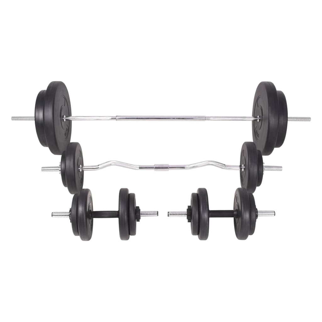 vidaXL Barbell and Dumbbell Set 198.4 lb - Versatile Weightlifting Set for Total Body Workout