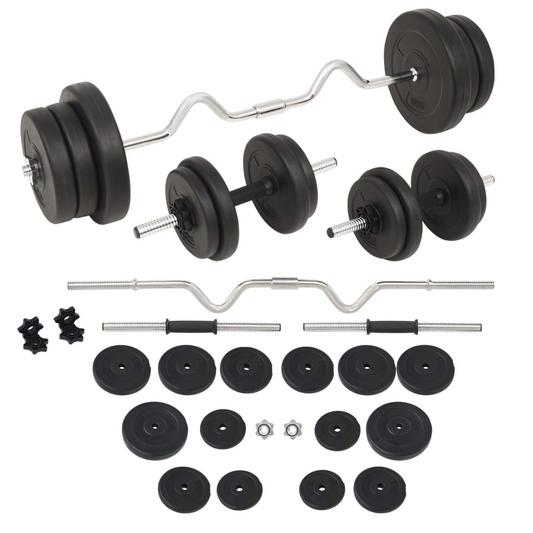 vidaXL Barbell and Dumbbell Set 132.3 lb - Versatile Home Gym Equipment