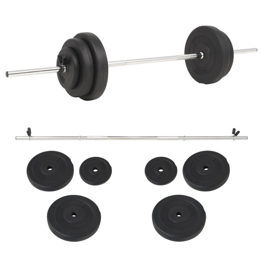 vidaXL Barbell Set 66.1 lb - Versatile Strength Training Equipment for a Total Body Workout