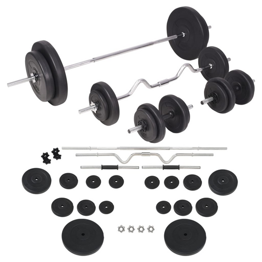vidaXL Barbell and Dumbbell Set 198.4 lb - Build Strength and Tone Muscles