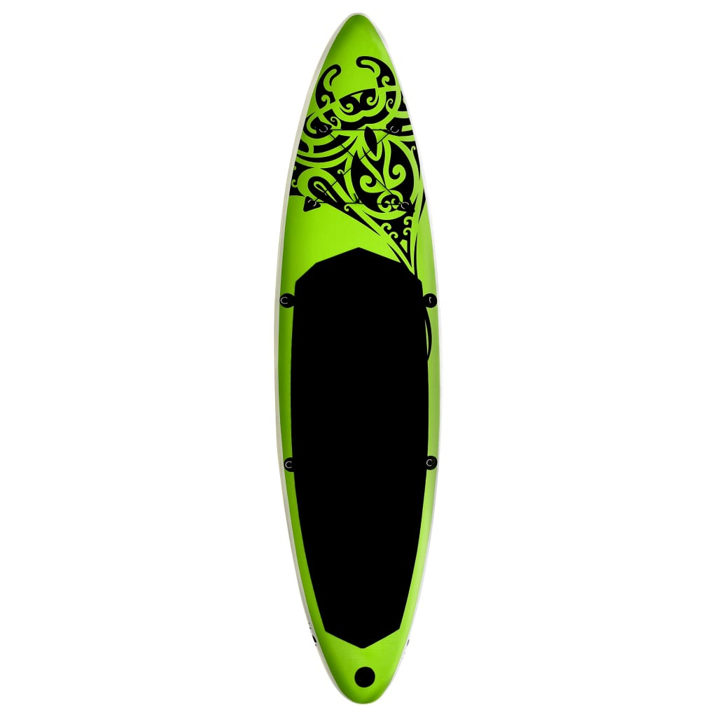 vidaXL Inflatable Stand Up Paddleboard Set 144.1"x29.9"x5.9" Green