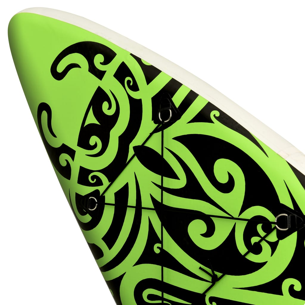 vidaXL Inflatable Stand Up Paddleboard Set 144.1"x29.9"x5.9" Green