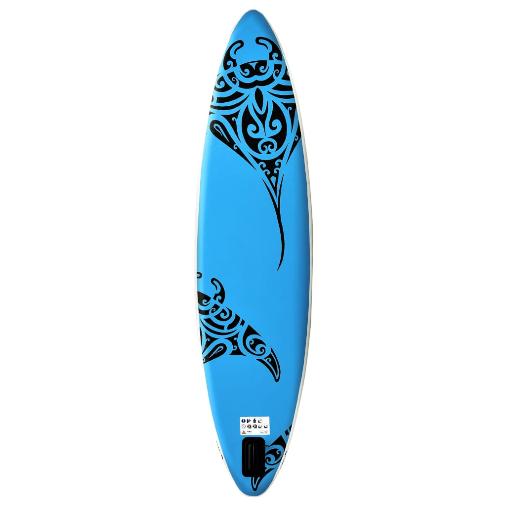 vidaXL Inflatable Stand Up Paddleboard Set 126"x29.9"x5.9" Blue