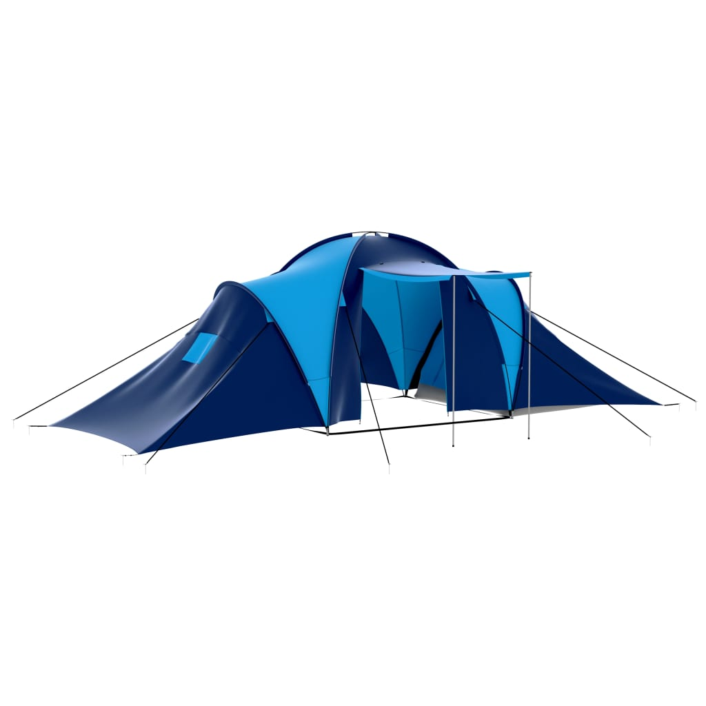 vidaXL Camping Tent Fabric 9 Persons Dark Blue and Blue - Spacious and Comfortable