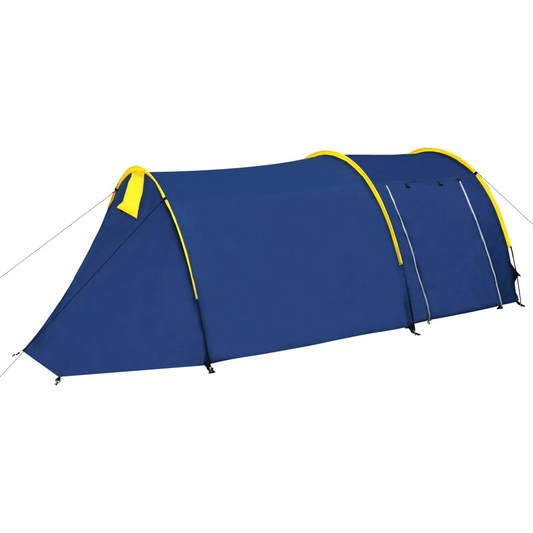 vidaXL Camping Tent 4 Persons Navy Blue/Yellow - Spacious, Easy to Set Up Tent