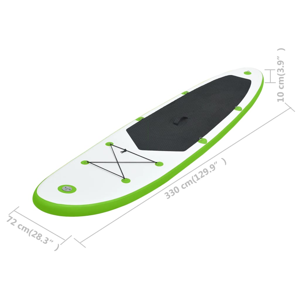 vidaXL Inflatable Stand Up Paddleboard Set Green and White