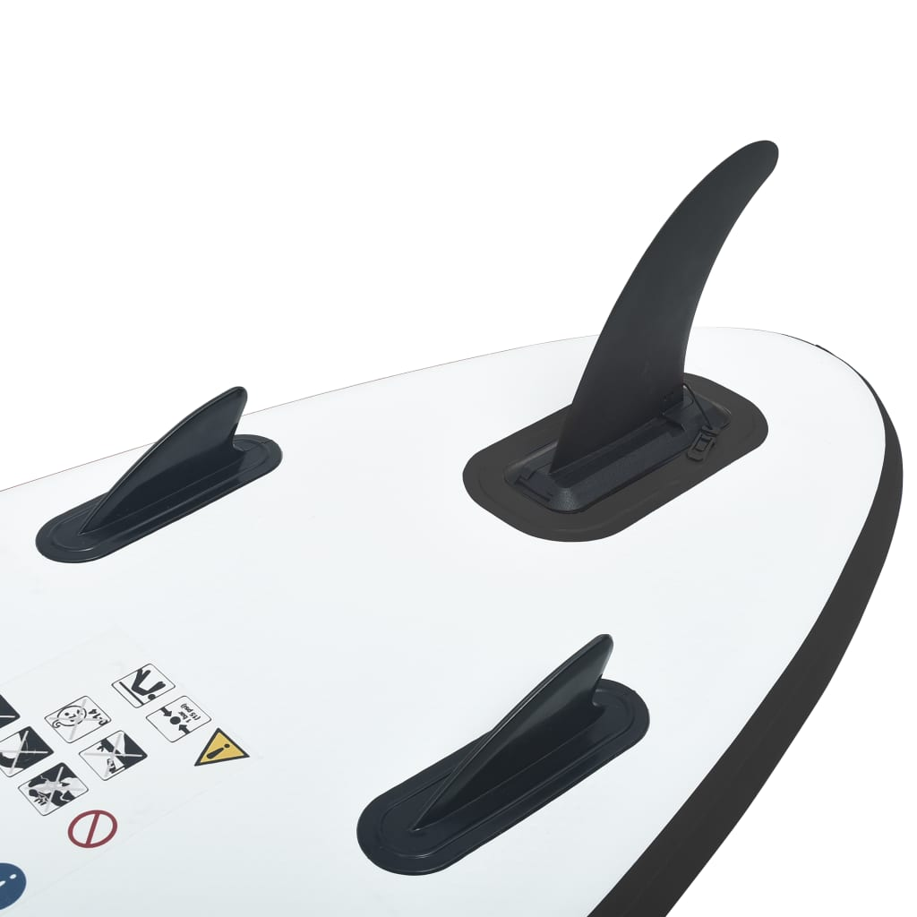 vidaXL Inflatable Stand Up Paddleboard Set Black and White