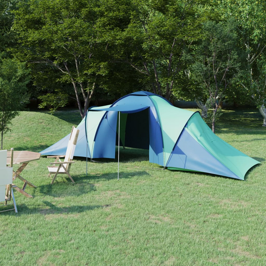 vidaXL Camping Tent 6 Persons Blue and Green - Spacious and Easy to Set Up