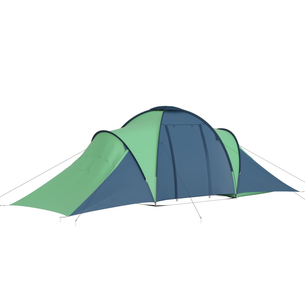 vidaXL Camping Tent 6 Persons Blue and Green - Spacious and Easy to Set Up