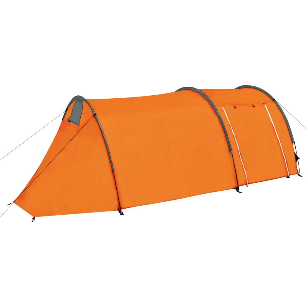 vidaXL Camping Tent 4 Persons Gray and Orange - Spacious, Easy to Assemble