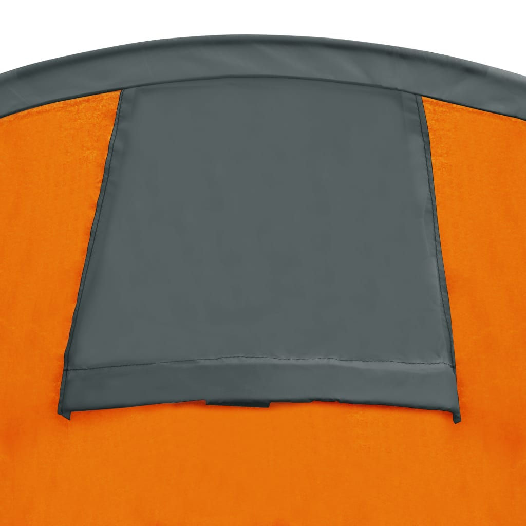 vidaXL Camping Tent 4 Persons Gray and Orange - Spacious, Easy to Assemble