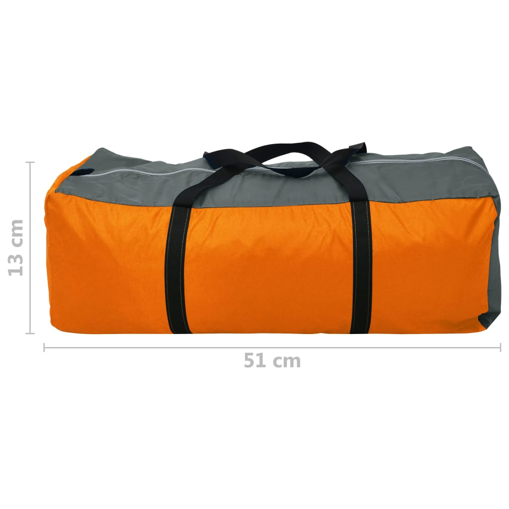 vidaXL Camping Tent 4 Persons Gray and Orange - Spacious, Easy to Assemble