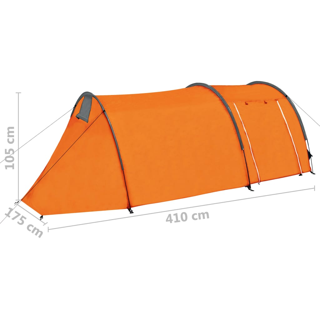 vidaXL Camping Tent 4 Persons Gray and Orange - Spacious, Easy to Assemble