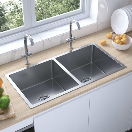 vidaXL Handmade Kitchen Sink Stainless Steel - Clean Contemporary Design