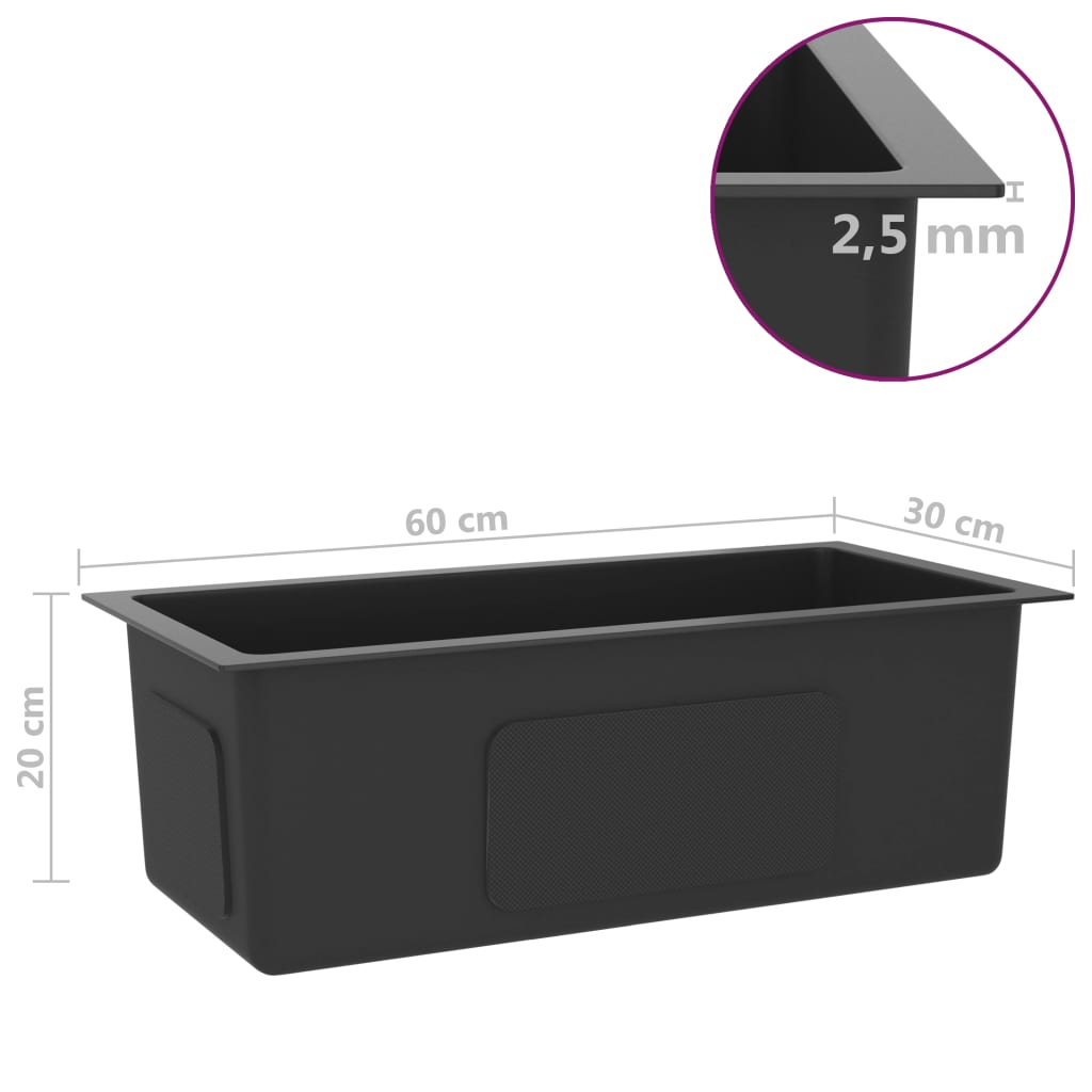 vidaXL Handmade Kitchen Sink Black Stainless Steel - Contemporary Design