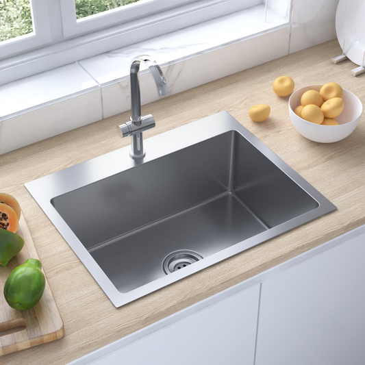 vidaXL Handmade Kitchen Sink Stainless Steel - Contemporary Design, High-Graded Stainless Steel