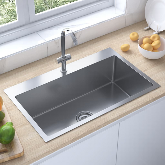 vidaXL Handmade Kitchen Sink Stainless Steel - Contemporary Design, High-Grade Material