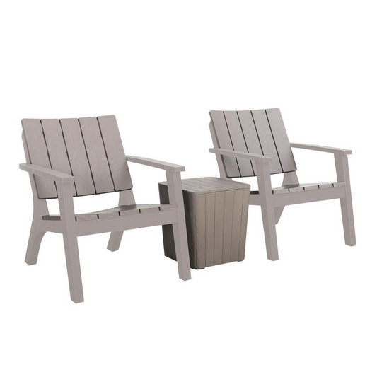 3 Piece Patio Seating Set - Rustic Outdoor Conversation Furniture