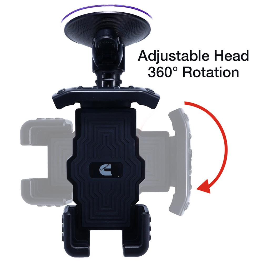 Cummins Windshield Phone Mount - Suction Cup Phone Holder for Car or Truck Window - Universal Fit - Black