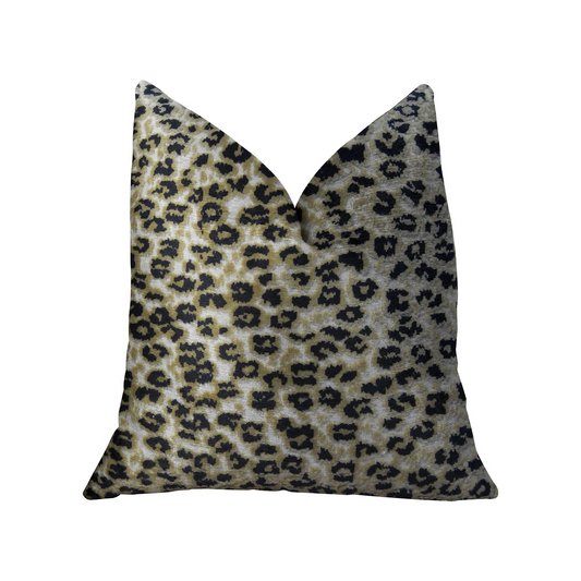 Wild Cheetah Taupe and Black Handmade Luxury Pillow - Add Texture and Comfort to Your Living Space