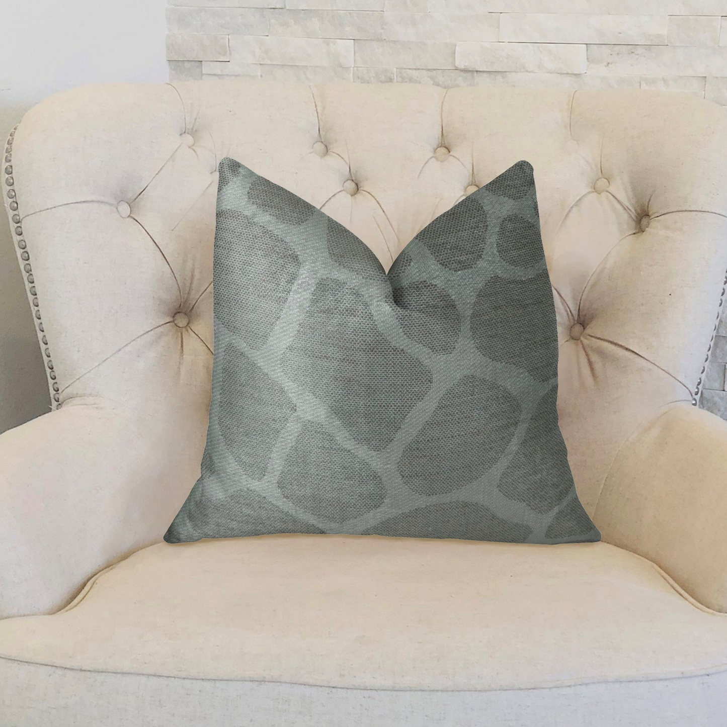 Soft Giraffe Gray and White Handmade Luxury Pillow - Elegant Decorative Accent Pillow for Any Room